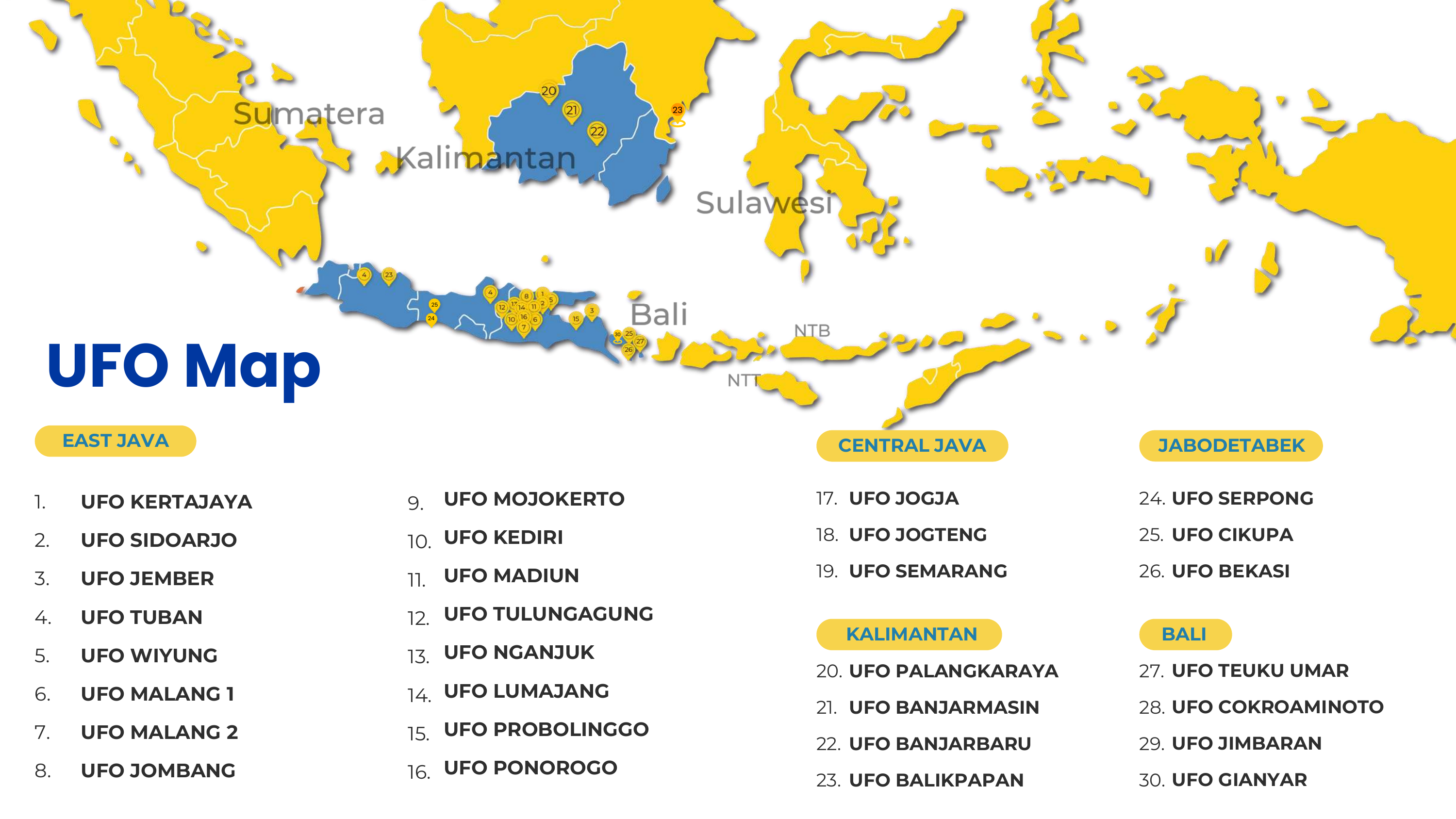 UFO Map — 30 Lokasi Cabang